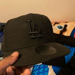 all black LA brim lightly worn
